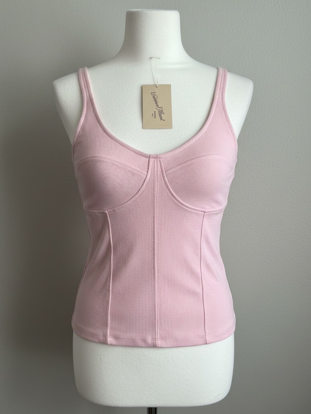 Universal Thread Pale Pink Ribbed Bustier Tank
